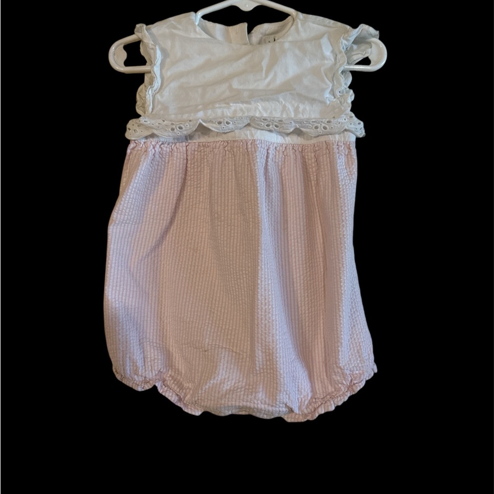 Janie and Jack Pink and White Ruffle One Piece